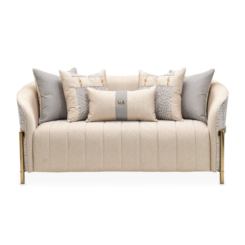 Lisbon 71'' Chenille Round Arm Loveseat, Opal Chenille