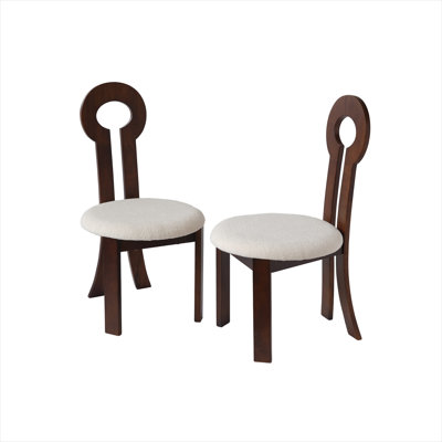 Vintage Rubber Solid Wood Dining Chair, Sheep Plush Dining Chair, Armless Dining Chair, Suitable For Small Home Dressing Room Model Room, Natural(Set