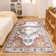 Non-Slip Machine Washable Oriental Area Rug Red/Teal