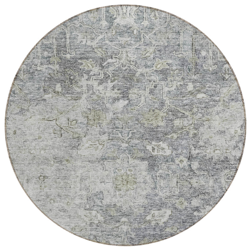 Tapis oriental rond 8 po beige