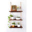 Tablettes suspendues 3 niveaux Tablette flottante murale en bois blanc avec corde Boho Decor For Living Room Bathroom Kitchen Room - Rustic Wood