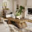 47-Inch Rectangle Coffee Table, Farmhouse Center Table with Arched Base for Living Room, Office