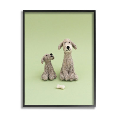 " Happy Dogs And Bone Green Background " by Lemon & Sugar