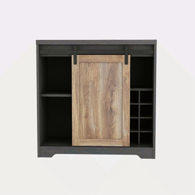 31 Inch Farmhouse Barn Door Bar Cabinet For Living Room, Dining Room