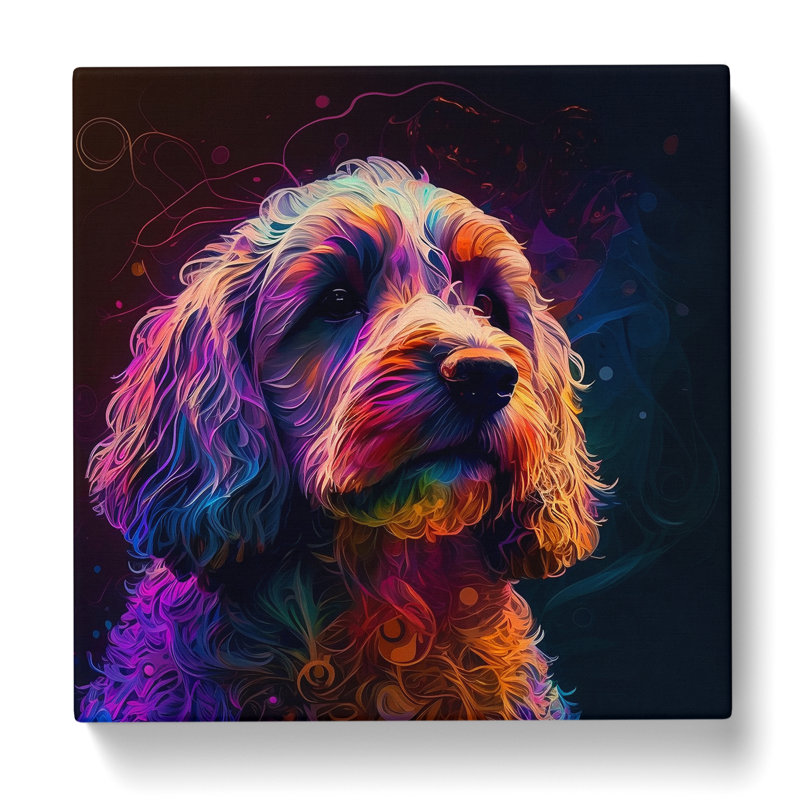 Cockapoo Abstract Art - Wrapped Canvas, 50cm H x 50cm W x 3cm D
