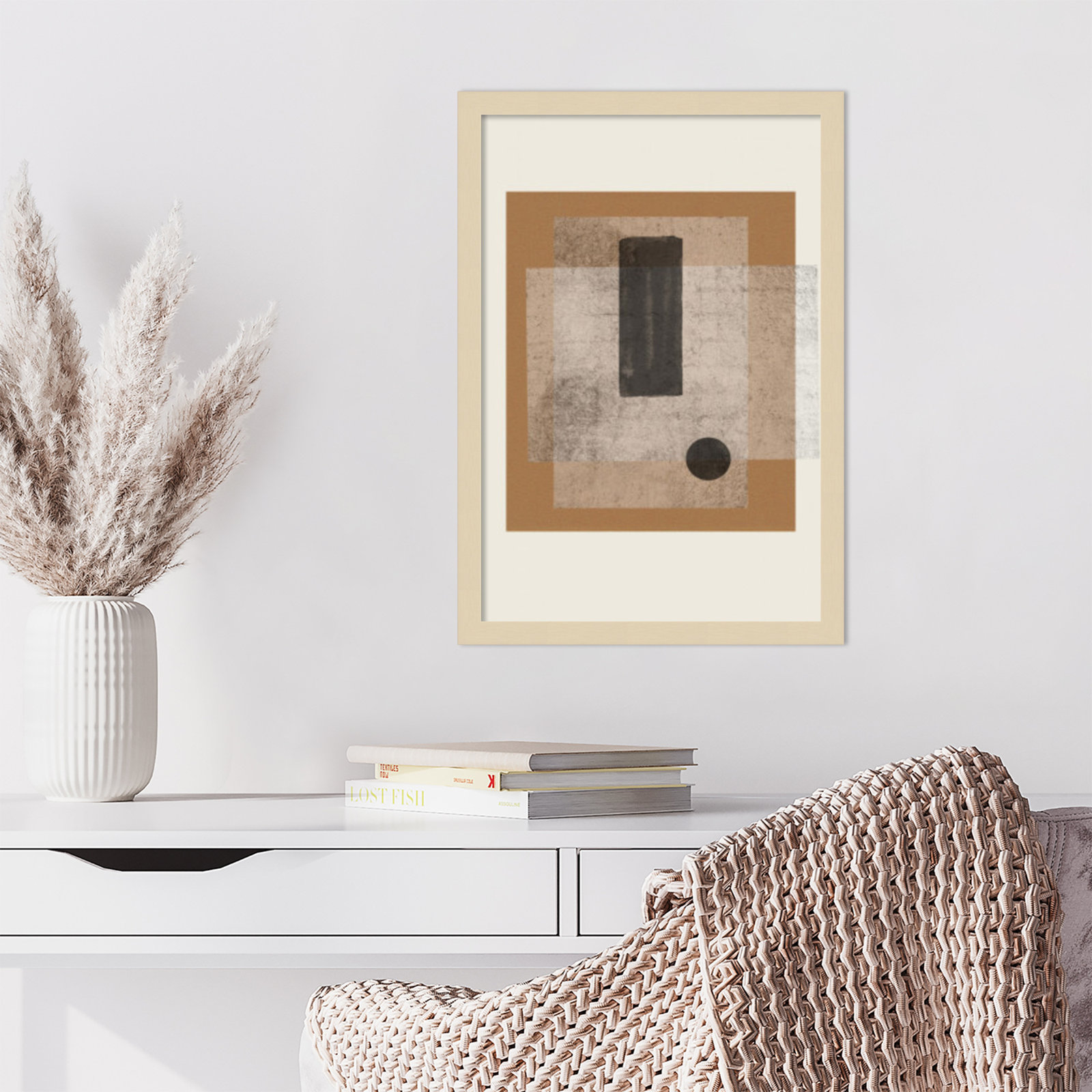 Composition III by The MIUUS STUDIO Wood Framed Wall Art Print, Brown, 21" H x 15" W
