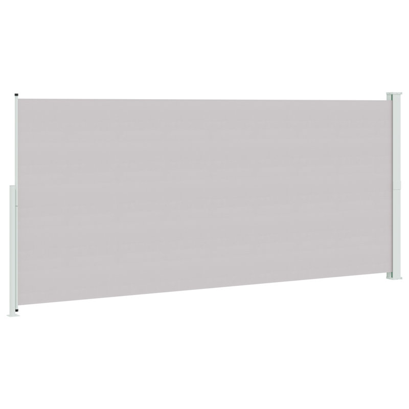 Paravent rétractable avec auvent pliant, Gris, H 86,61 po x l 196,85 po