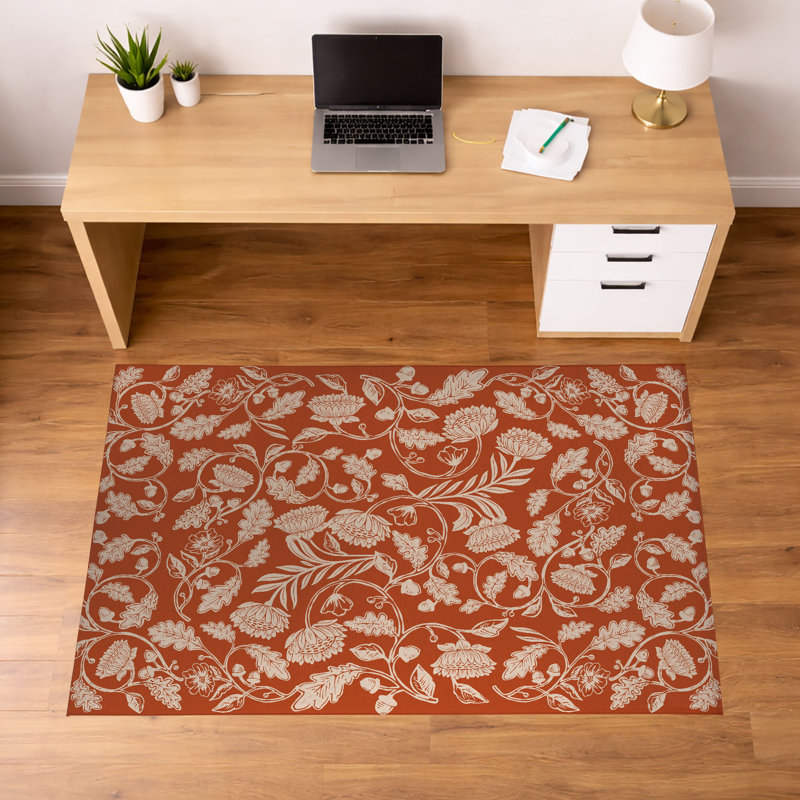 Tapis de bureau léger Autumn Vines, L 36 po x P 60 po, Épice / terre cuite