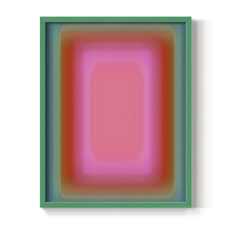 Vibrant Aura I Framed Print - Solid Wood, Green, 21" H x 17" W
