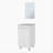 White Bathroom Cabinet with 2 Doors-116937806