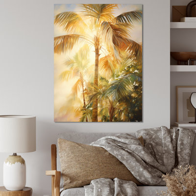 Bayboro Palm Trees Romantic Impression II, reproduction d'art sur toile