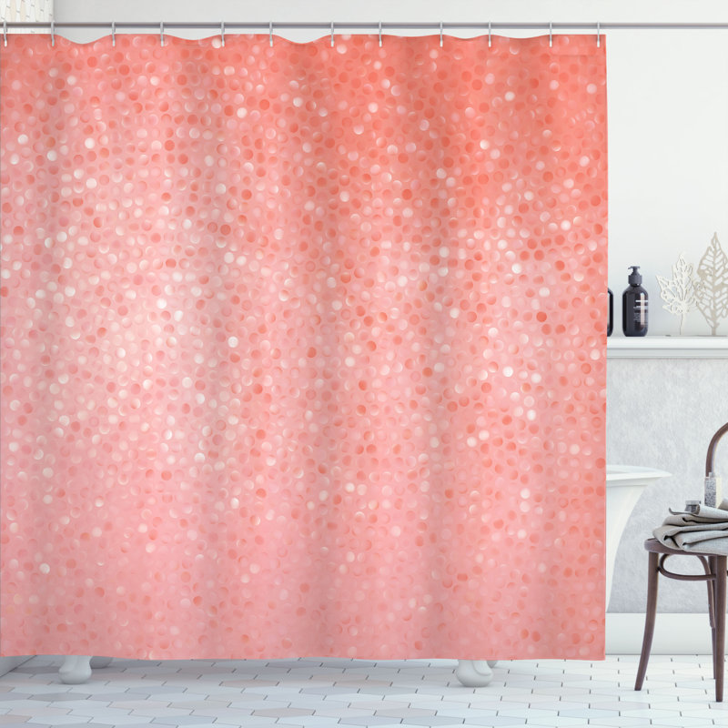 Ensemble de rideau de douche + crochets, H 75 po x l 69 po, Blanc corail