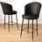 Modern Black Bar Stool Set (6 Pieces), 18.1 x 42.1 x 15.7 inches | 100% Metal Frame & Faux Leather Upholstery, 14.6-inch Back Height & 27.6-inch Seat Height | Comfortable 18 DNS Foam for Back & 22 DNS Foam for Seat