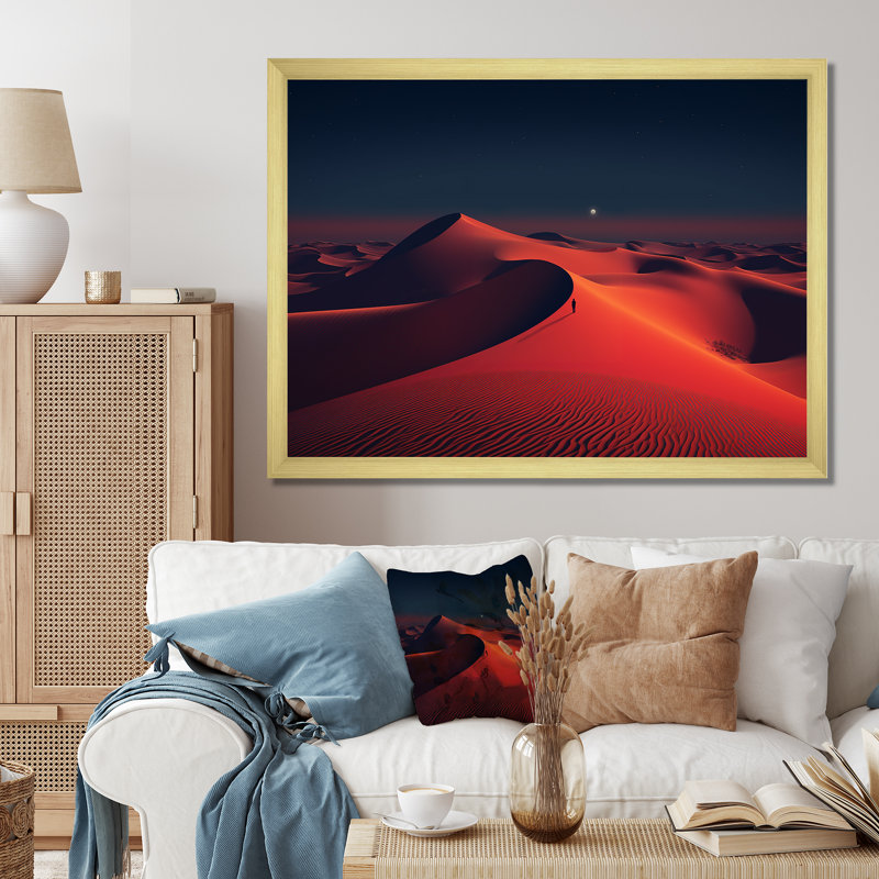 Red Desert Twilight Photo II - art mural désert, Cadre doré à coins fermés, H 12 po x l 20 po x P 1 po