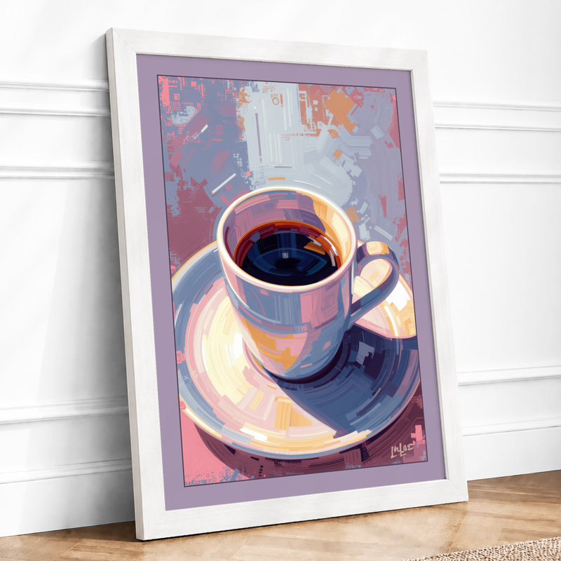 Coffee in Quiet Light Minimalist - Framed Print, A3 - 42.0 x 29.7 cm, White