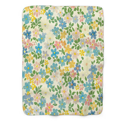 Floral Bouquets - 1 Piece Premium Sherpa Blanket