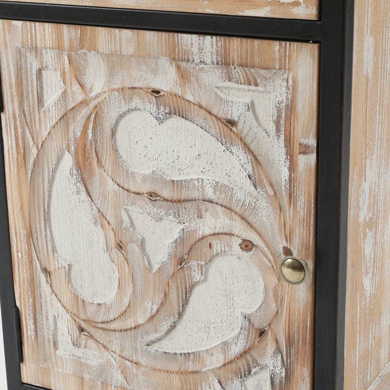 Rustic Nightstand with Drawer and 1-Door Cabinet