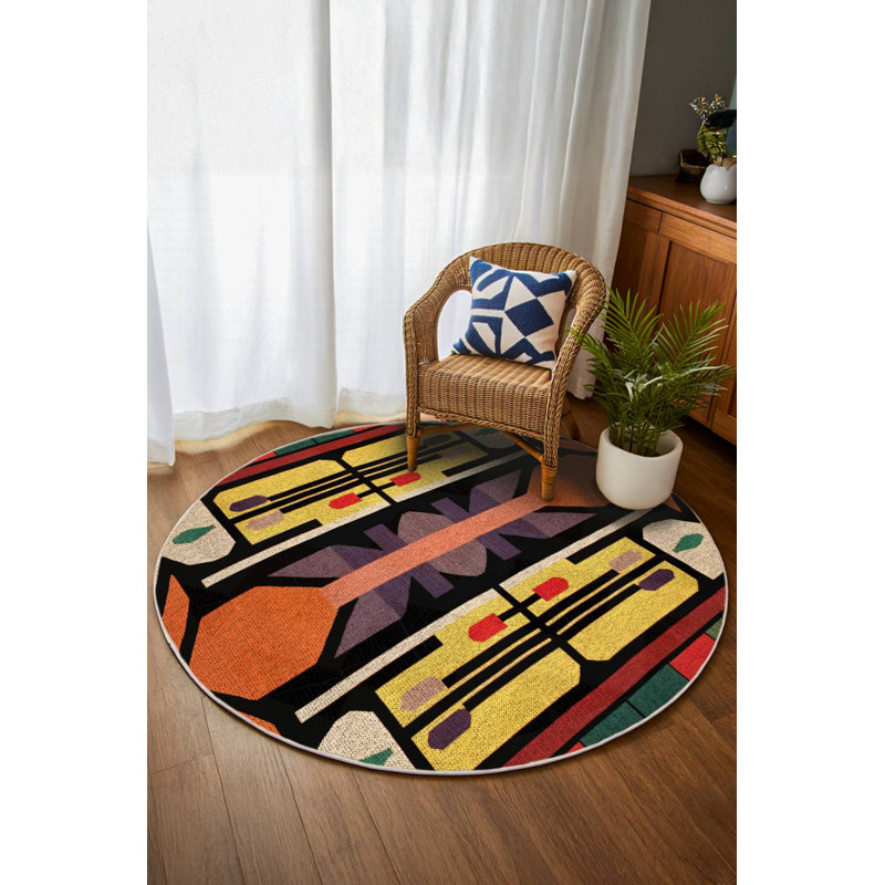 Menasa Collection Digital Print Cotton-Polyester Colorful Moroccan Rug, Runner 2'8" x 10'6"