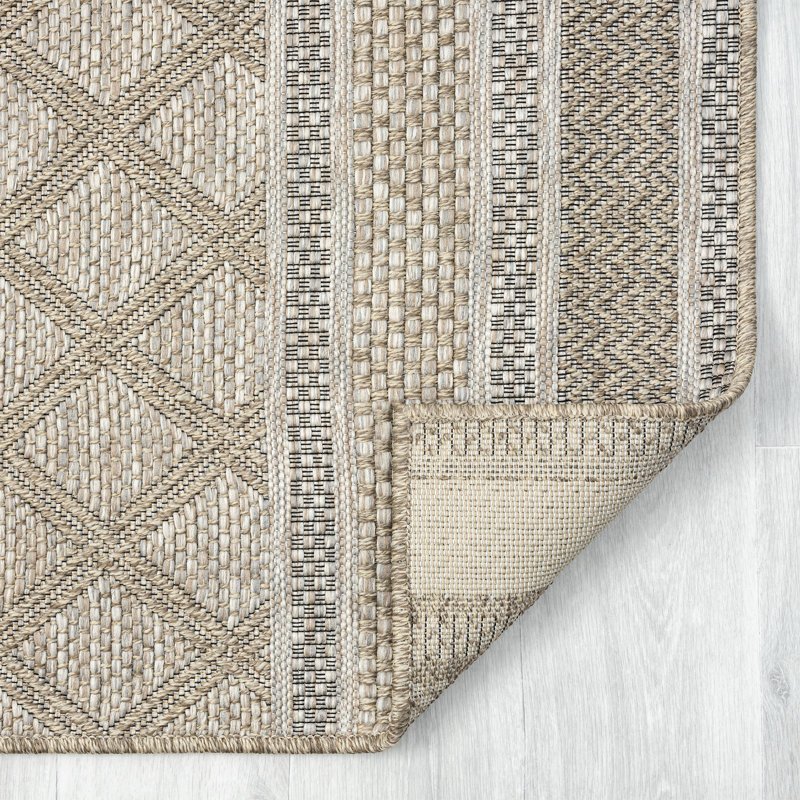 Union Rustic Harril Flatweave Faux Jute Tan/Natural Indoor/Outdoor Rug ...