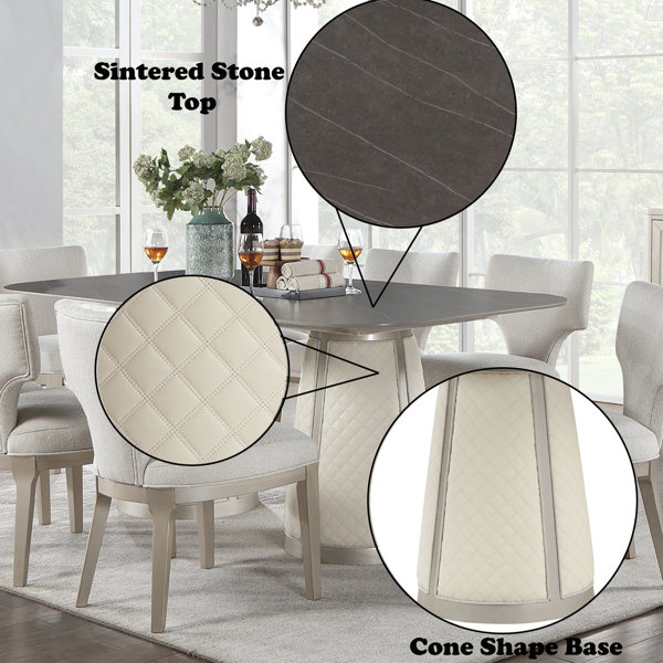 Orren Ellis Modern Style Dining Table With Sintered Stone Top In ...