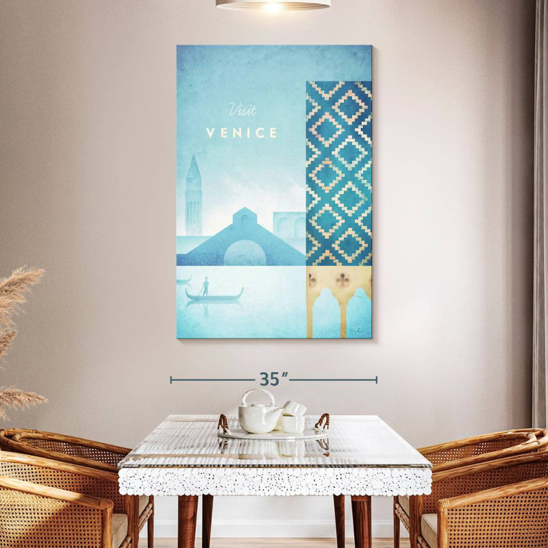 Affiche de voyage rétro de Venise, H 51 po x l 34 po