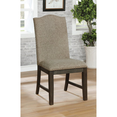 Contemporary, 9pc Solid Wood Dining Room , , Warm Gray, Expandable Table, Trestle Base, Chairs With Padded Seats, Nailhead Trim Rustic, Furniture, Molded Details, Backs