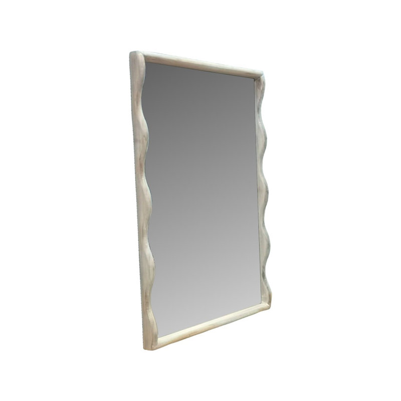 Willow Scalloped Mirror, Bleached Oak