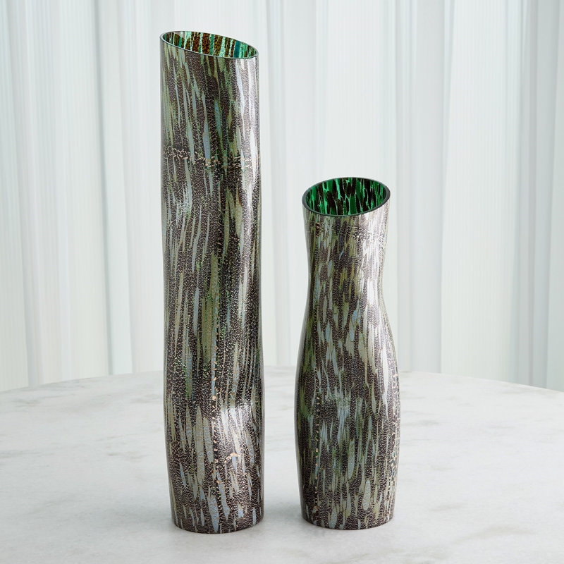 Dimple Handmade Glass Table Vase, 25" H x 5" W x 4.75" D, Macchio