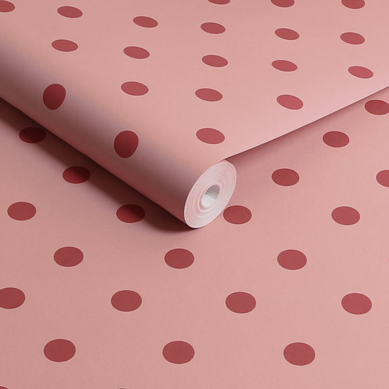 Cath Kidston Button Spot Dotty Wallpaper, Red