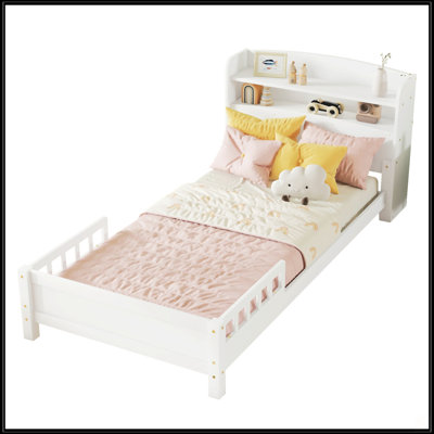 Twin Bed With Bookcase Headboard