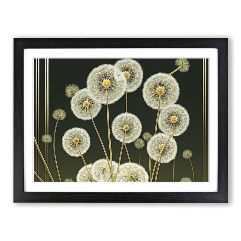 Dandelion Deco - Single Picture Frame Print, Black, 34cm H x 46cm W x 2cm D
