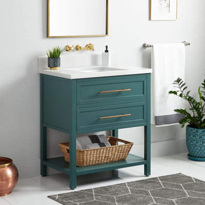 30" Robertson Single Bathroom Vanity Set with Rectangular Undermount Sink