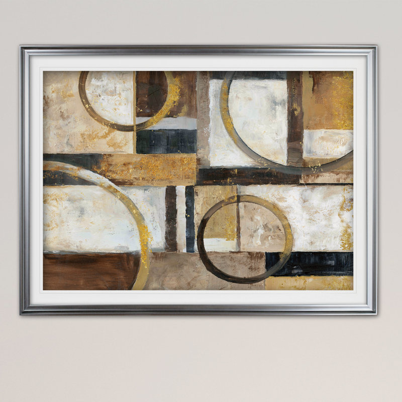 « interplay », reproduction de peinture à l’acrylique encadrée, Argent, H 30 po x l 40 po x P 1,5 po