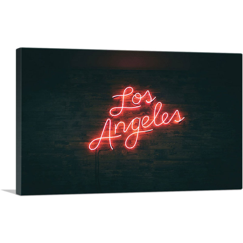 «Los Angeles Neon Sign», reproduction de photo sur toile tendue, H 12 po x l 18 po x 1,5 po
