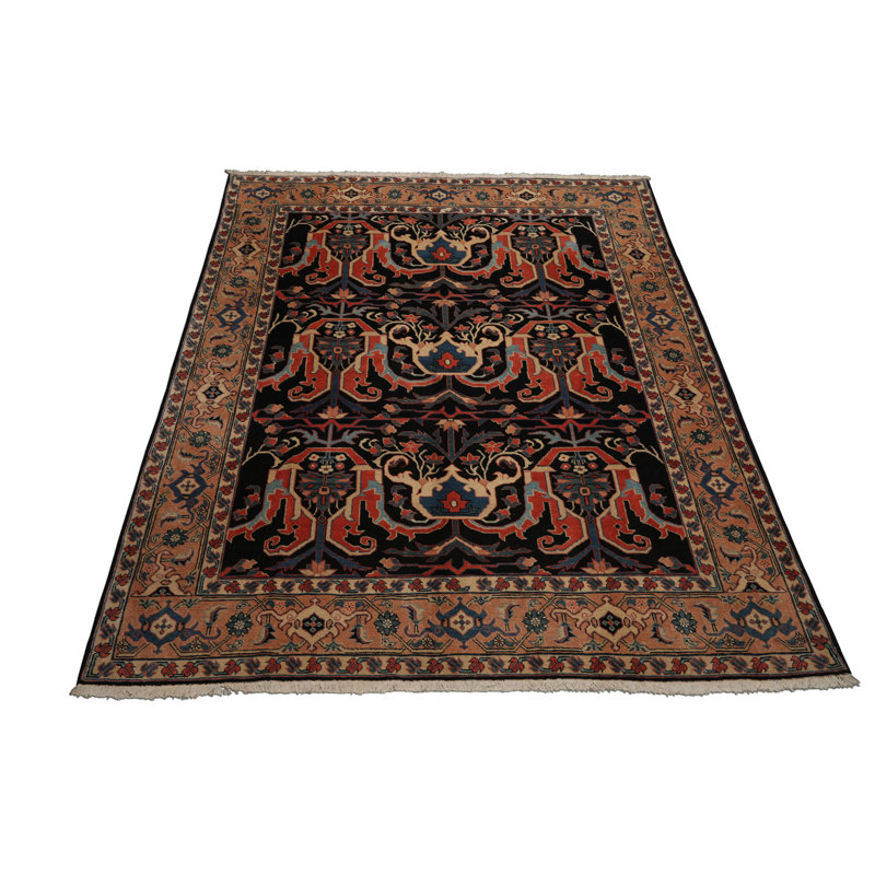 8'5''x9'1'' Hand Knotted Wool Charcoal Traditional Rug