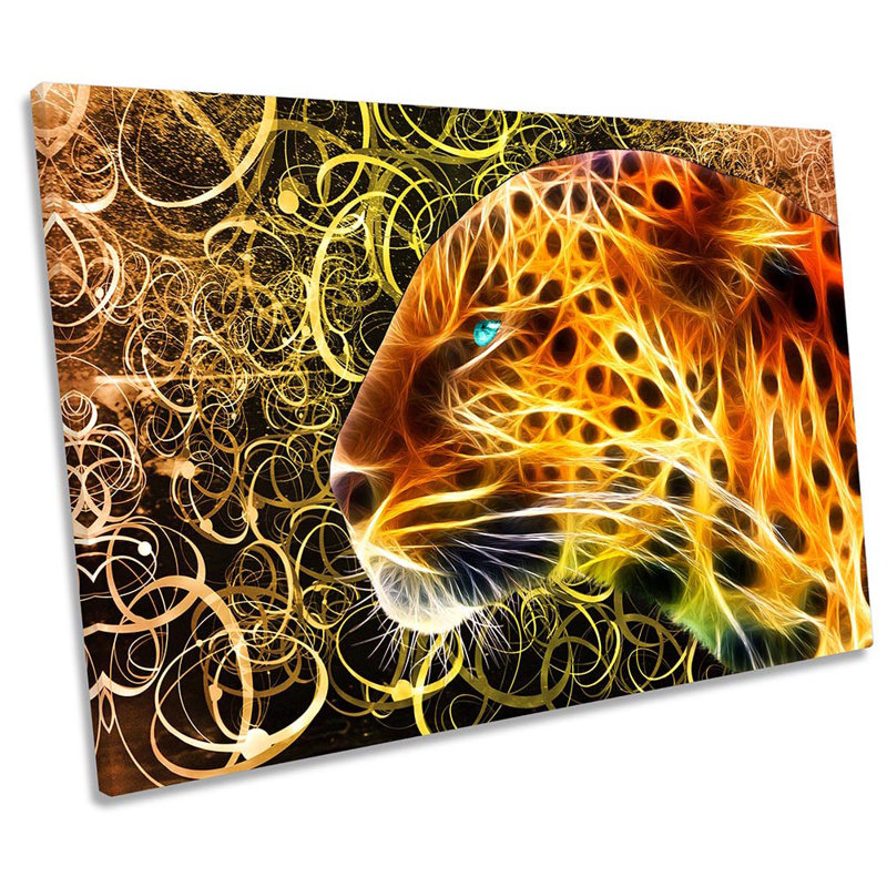 Tiger Face Abstract - Wrapped Canvas Print, 30.5cm H x 45.7cm W x 2cm D