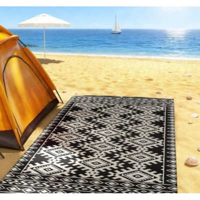 Tapis d'extérieur pour le patio pour la décoration, tapis réversible, tapis de camping extérieur portable