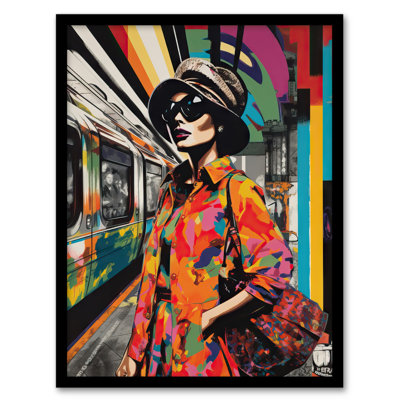 Akeilah Paris Metro Parisian Fashion Work Rainbow Train Station - Single Picture Frame Print