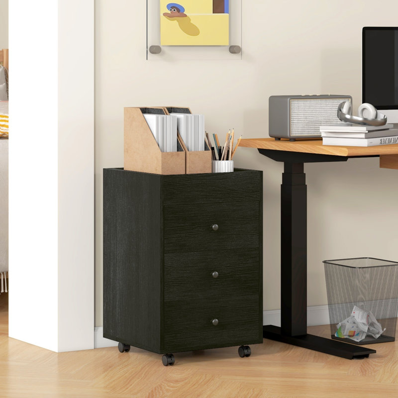 Drawer Home Office Storage Cabinet, Office Drawer On Wheels With Removable Tray, Under Desk Printer Stand With Storage,