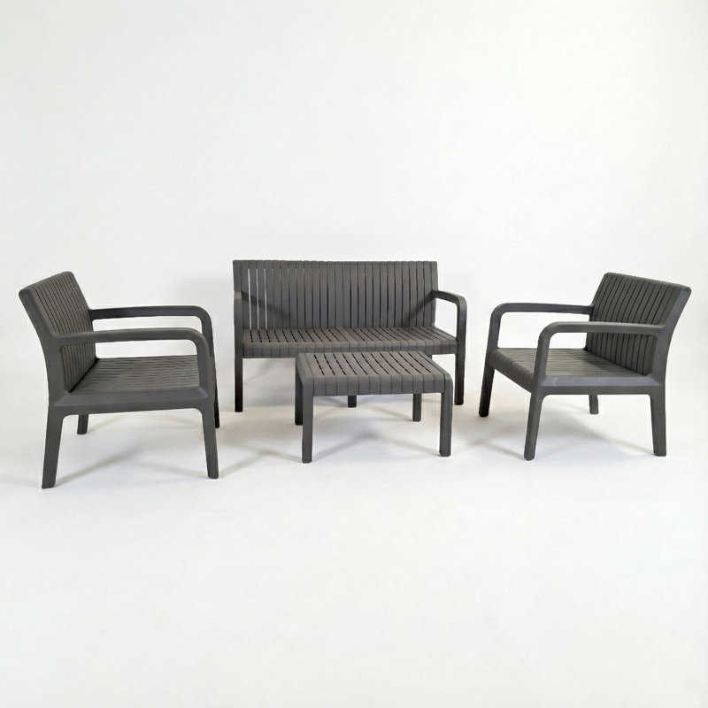 FREYA Lounge Set Avocado Green, Nickel Grey
