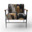 Fauteuil d'appoint rembourré en marbre gris et doré captivant-1598151613
