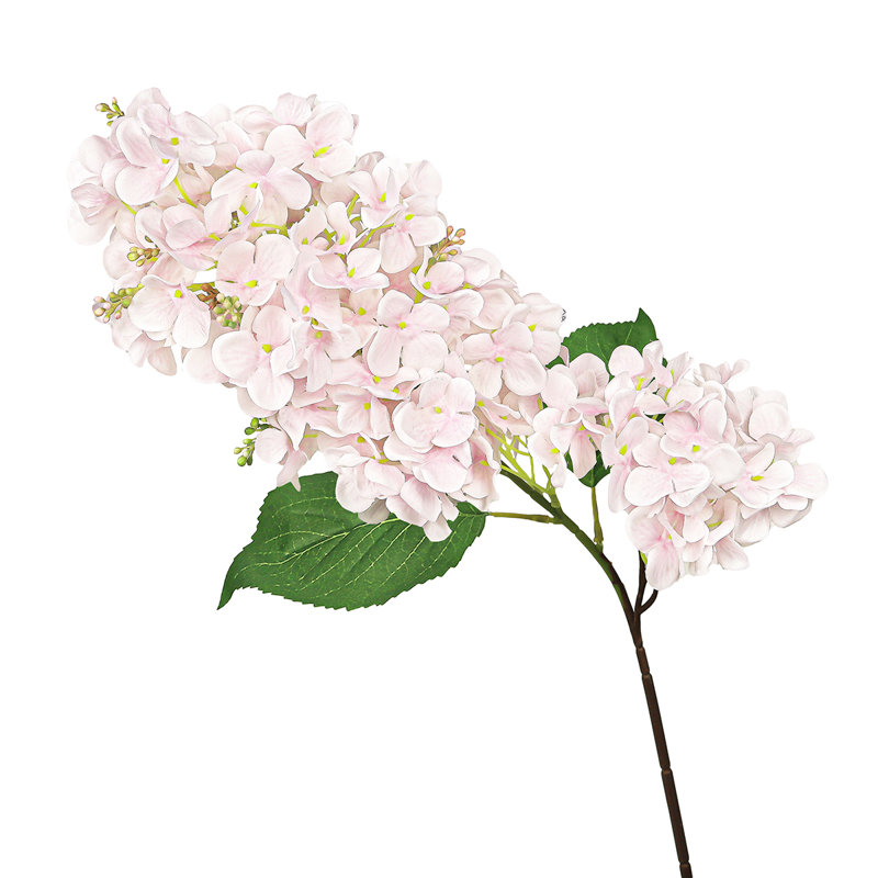 Tige de fleur d'hortensia artificielle, Rose clair