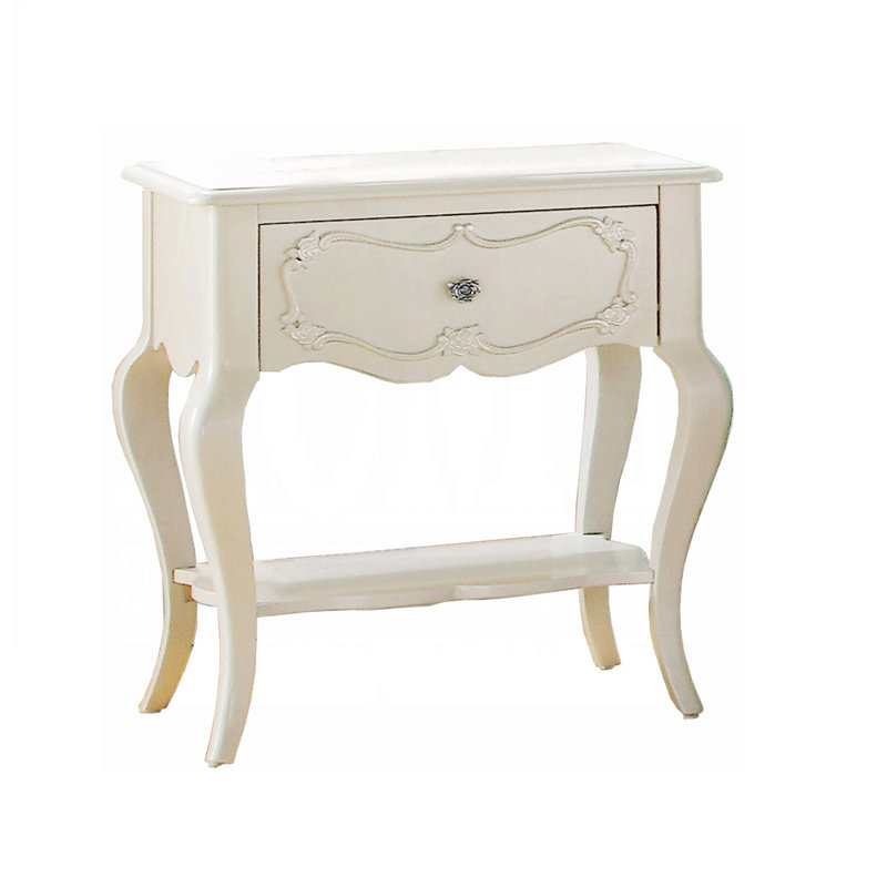 Table de chevet traditionnelle avec tiroir et tablette