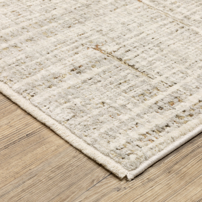Tapis ivoire / gris Telisa, Rectangle 7 pi 10 po x 10 pi