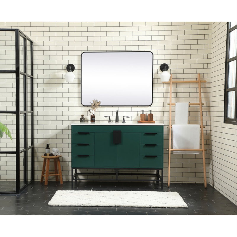 Ensemble de meuble-lavabo simple 48 po Eugene, vert