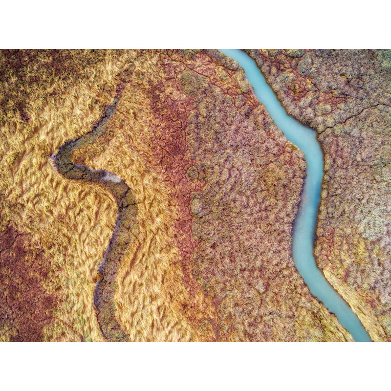 Abstract Aerial Landscape V Print by Frank Peters, Black Framed Canvas, No Mat, 30" H x 40" W