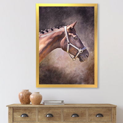 Portrait de cheval brun - Photographie sur toile
