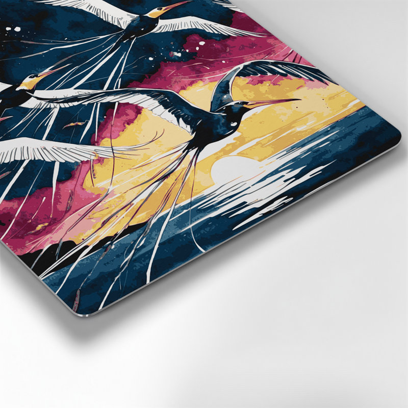 Oiseaux de mer hawaïens en vol, art mural gris en métal, H 8 po x l 8 po