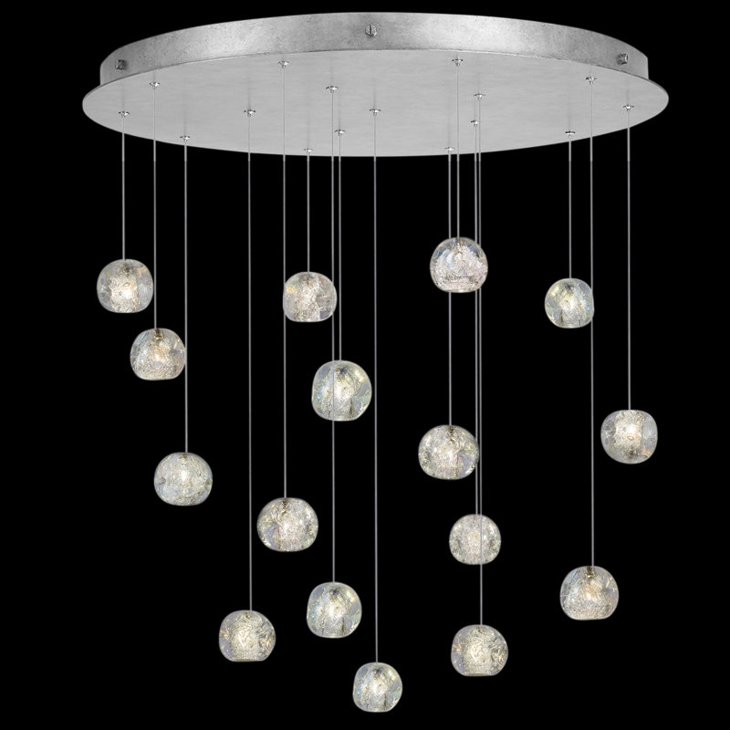 Natural Inspirations 16 - Light Cluster Bulb Pendant, Silver, 16 Lights