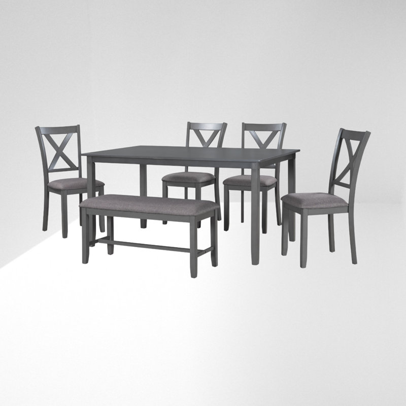 Jocob 6 - Person Four Leg Dining Set, Espresso